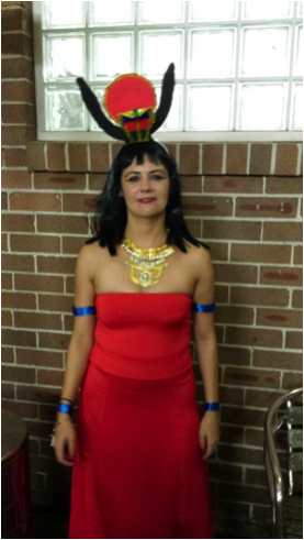 Author dressed as Hathor